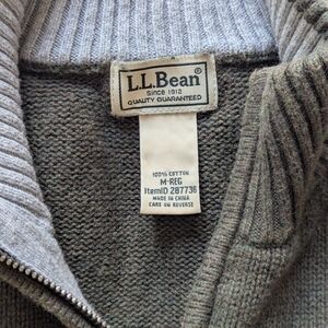 L.L. Bean Green Halfzip Sweater Vintage 90s